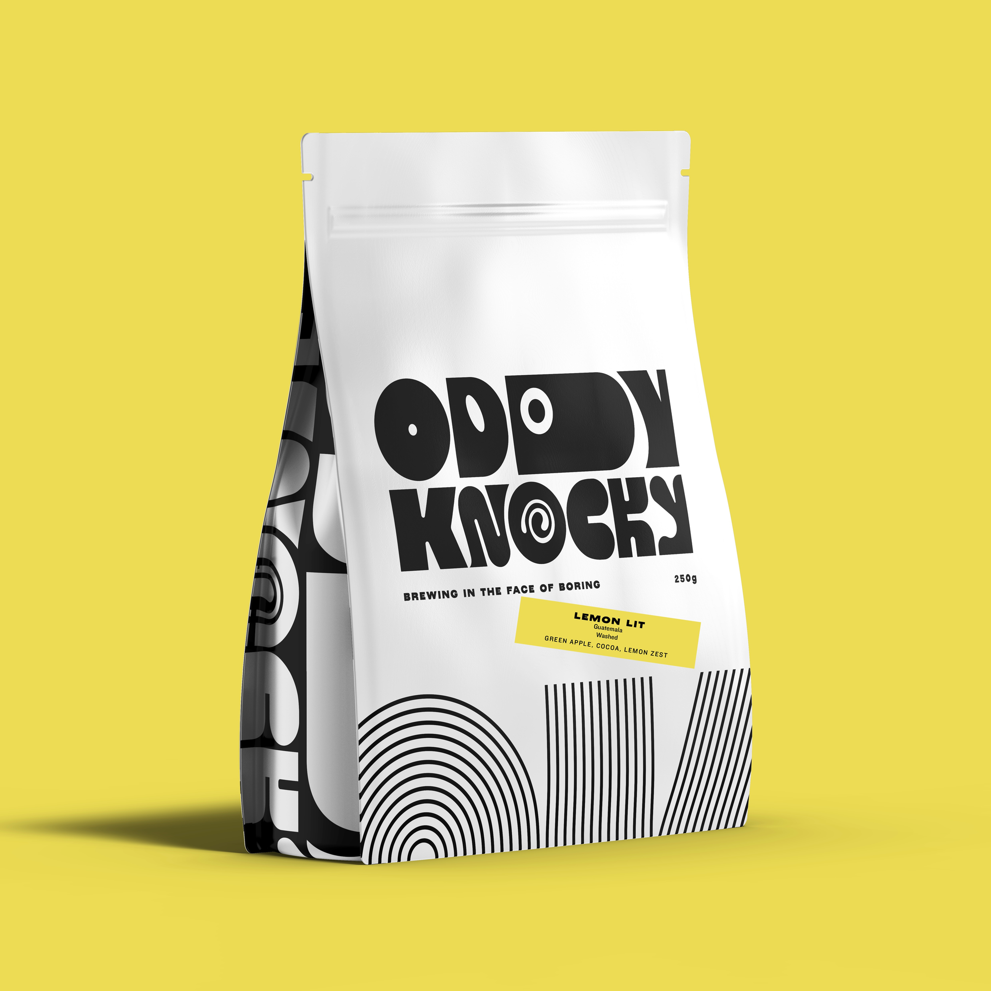 Lemon Lit (Guatemala) Wholesale coffee bag featuring modern design and bold colors.
