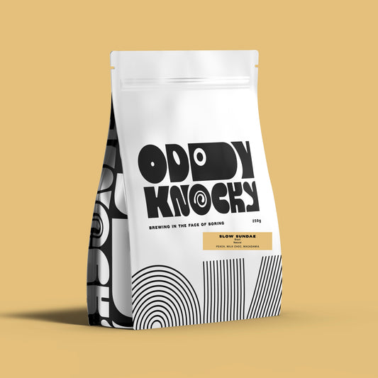 Slow Sundae coffee bag packaging with unique design and branding.