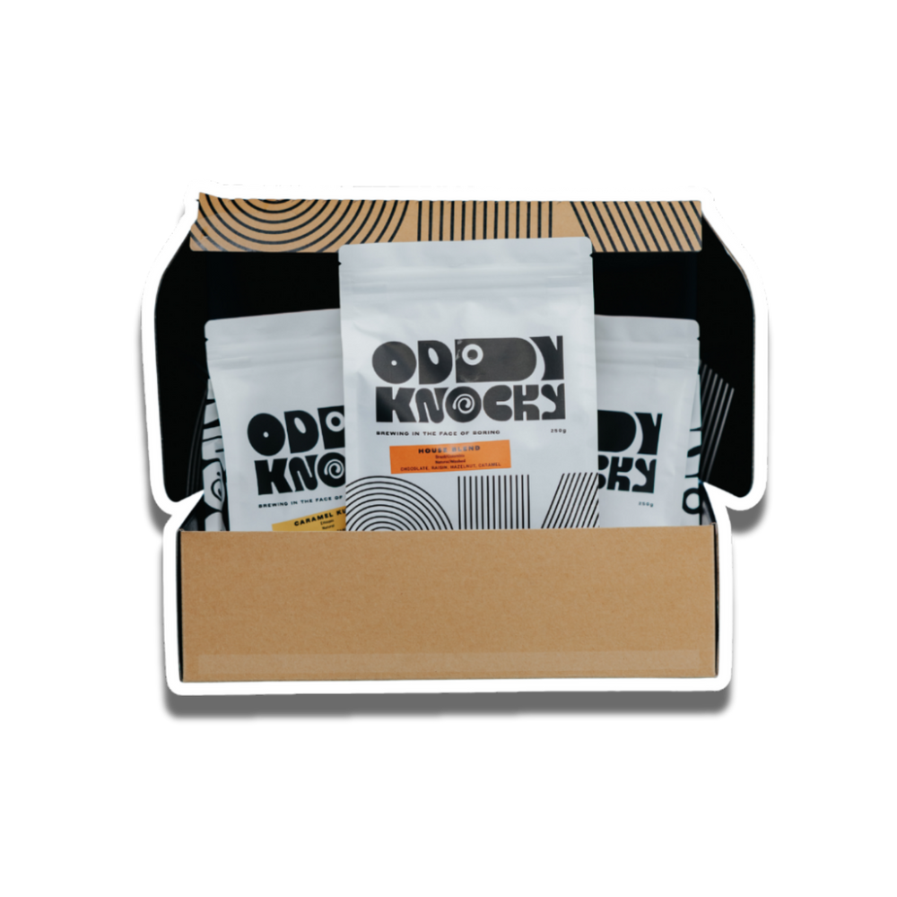 Espresso gift bundle trio from Oddy Knocky Coffee